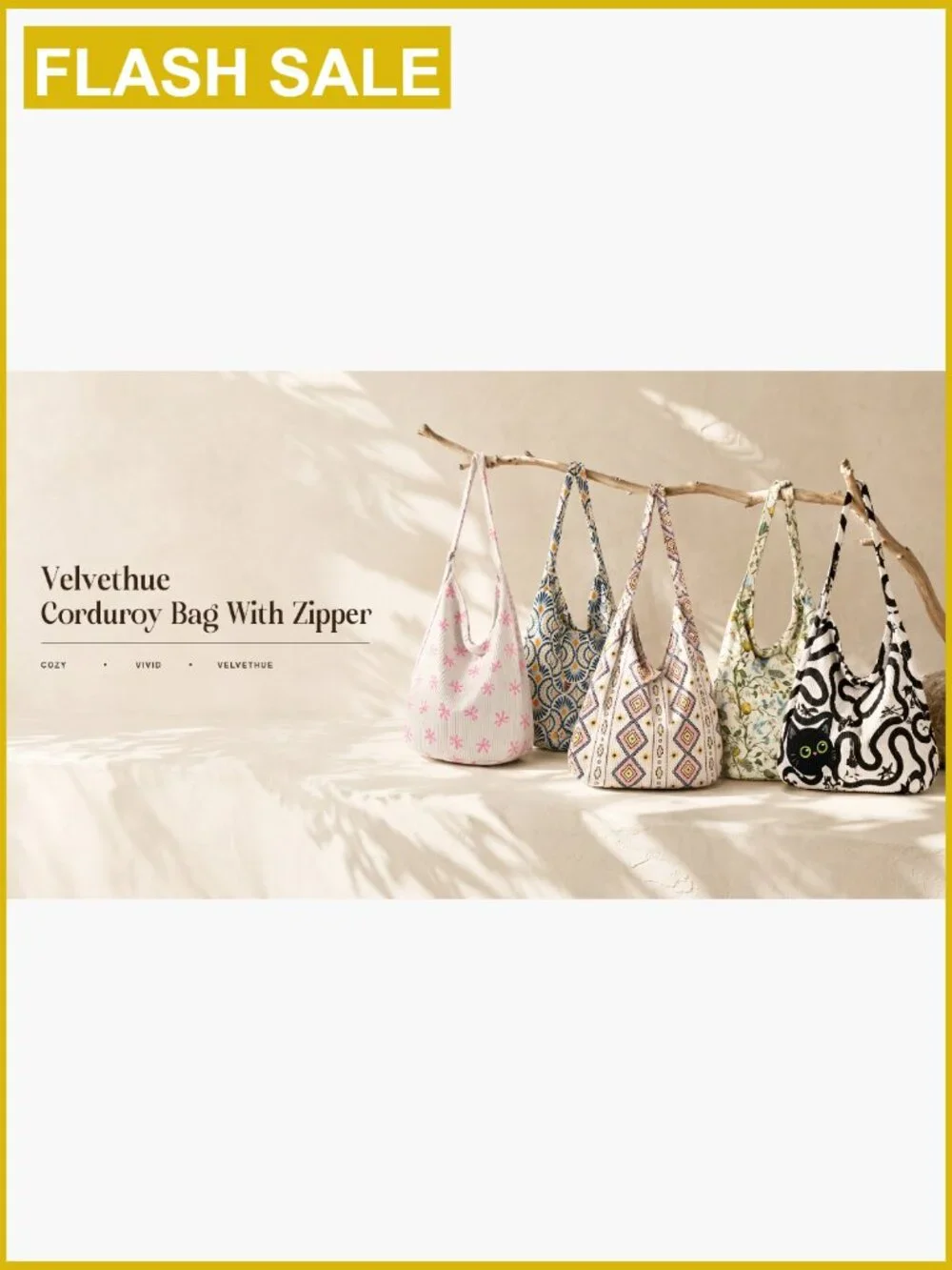 Women Corduroy Hobo Bag Large Zipper Tote Shoulder Travel Work